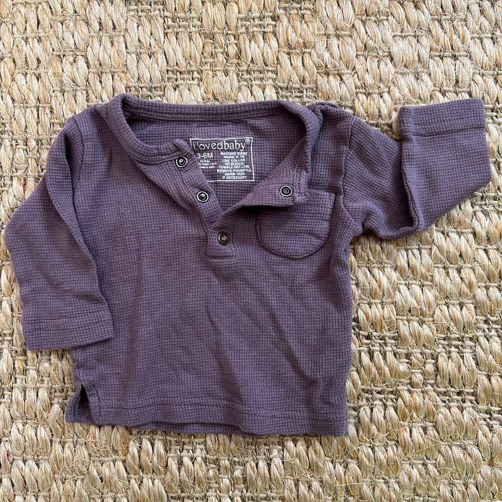 Maroon waffle Henley